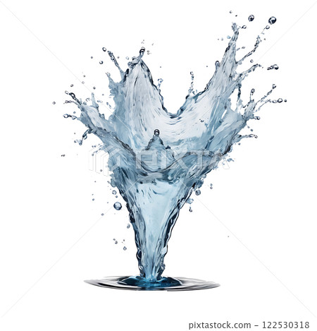 water splashing isolated on white or transparent png 122530318