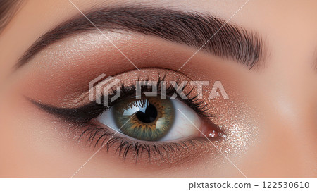 漂亮的美妆眼睛特写图片 122530610