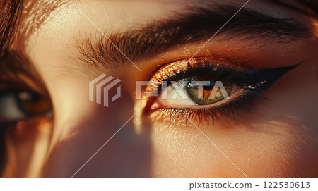 漂亮的美妆眼睛特写图片 122530613