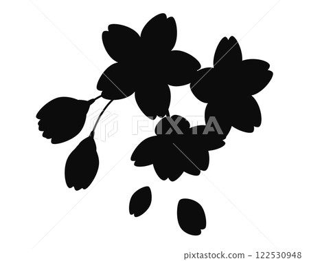 Cherry blossom silhouette illustration Sakura Cherry blossom silhouette illustration Sakura 122530948