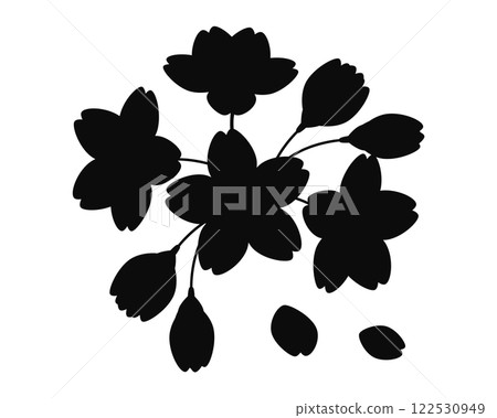 Cherry blossom silhouette illustration Sakura 122530949