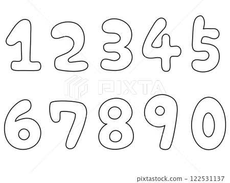 Simple loose hand-drawn style numbers set Simple loose hand-drawn style numbers set 122531137