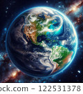 閃亮的月亮、地球和月亮 122531378