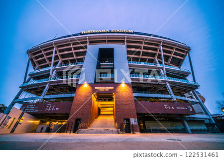 Yokohama cityscape in Japan on February 1st... View of Yokohama Stadium and other attractions (night view) = Reiwa 7 122531461