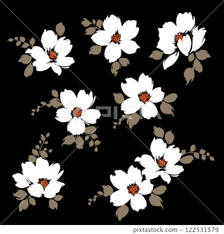 Abstract cute and simple flower material collection, Abstract cute and simple flower material collection, 122531579