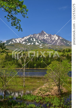 Mount Rishiri in early summer against the blue sky Mount Rishiri in early summer against the blue sky 122532275