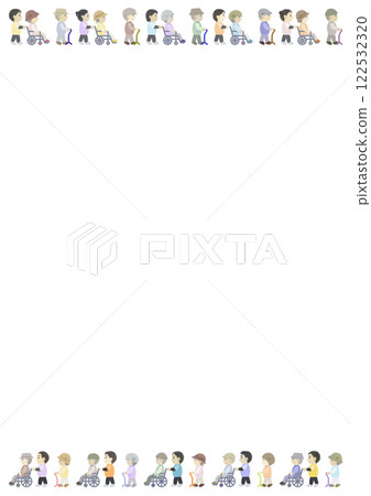 Frame illustration of an old man taking a walk 122532320