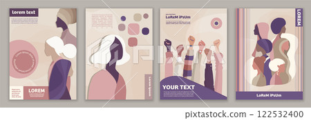 Group silhouette of multicultural women. Empowerment -equality - inclusion - Diversity - or girl power concept. International women s day. Template poster flyer presentation Group silhouette of multicultural women. Empowerment -equality - inclusion - Diversity - or girl power concept. International women s day. Template poster flyer presentation 122532400