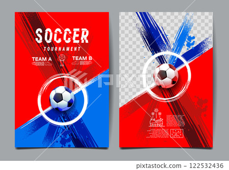 Soccer tournament, posterTemplate , Football Match , layout design 122532436