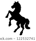 奔跑的馬剪影，黑色，圖標，一匹馬 122532741