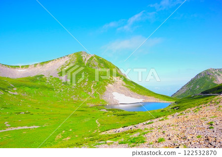 Fujogaike Pond, where meltwater from Mt. Norikura accumulates Fujogaike Pond, where meltwater from Mt. Norikura accumulates 122532870