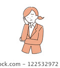 A woman in a suit in trouble Illustration 122532972