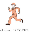 A woman in a suit running - Illustration 122532973