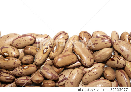 A Close Up of Dried Mixed Beans and Pulses on a White Background A Close Up of Dried Mixed Beans and Pulses on a White Background 122533077