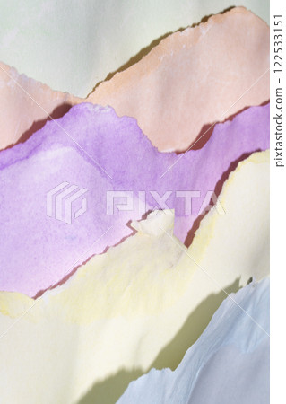Pastel Rainbow Colour Ripped Torm Paper Background Painted with Watersolou Abstract Pastel Rainbow Colour Ripped Torm Paper Background Painted with Watersolou Abstract 122533151