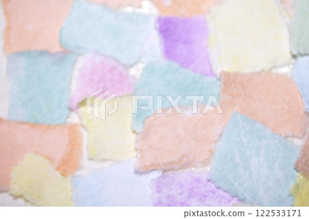 Confetti Patchwork Ripped and Torn Pieces of Watercolour Pastel Paper Pieces for Background Confetti Patchwork Ripped and Torn Pieces of Watercolour Pastel Paper Pieces for Background 122533171
