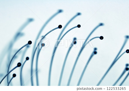 fiber optic cables macro close up in blue color toned image 122533265