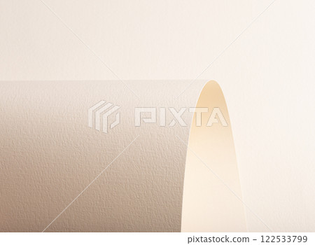 A beige paper background with a textured surface, featuring gentle curves and arching folds. The A beige paper background with a textured surface, featuring gentle curves and arching folds. The 122533799