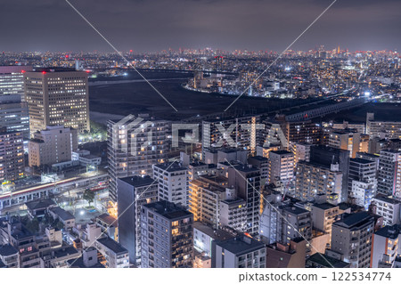 <Kanagawa Prefecture> Downtown Kawasaki and Tokyo night view 122534774