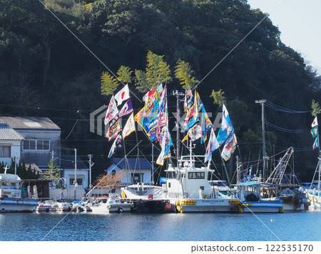 2025年元旦的室津漁港風景 - 漁旗 122535170