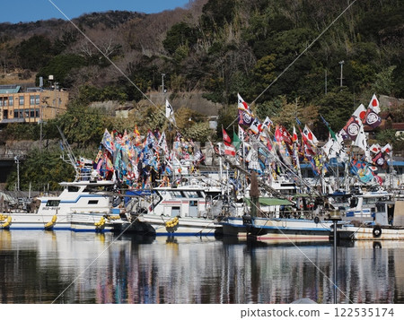 2025年元旦的室津漁港風景 - 漁旗 2025年元旦的室津漁港風景 - 漁旗 122535174