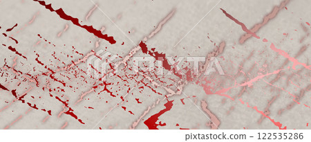 初春時節，紅色至梅花色調的樹枝重疊的簡單日式圖案，復古淺紅豆色斑駁的背景 122535286