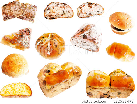 Bread illustration material set 122535472