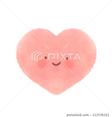 Illustration of a cute red heart with a face 122536101