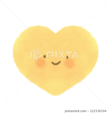 Cute face and heart illustration 122536104