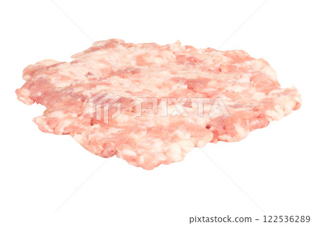 Minced pork fresh chunk isolated on white background 122536289