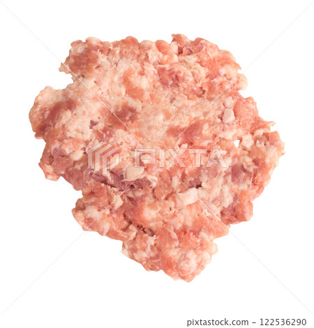 Minced pork fresh chunk isolated on white background Minced pork fresh chunk isolated on white background 122536290