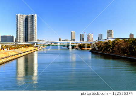 Ariake Kita Bridge / Looking towards Kiyari Bridge from Shinonome Canal (Koto-ku, Tokyo) [2025.1] 122536374