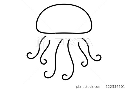 Jellyfish simple icon vector illustration Sea 122536601