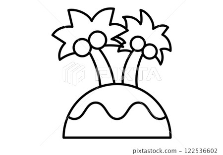 荒島、島嶼簡單圖示向量插圖、孤島、南島 122536602