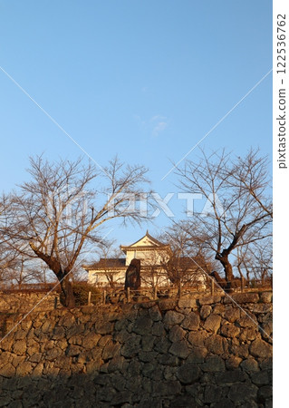 國家歷史遺址津山城(岡山縣津山市)矗立在朝霞之中 國家歷史遺址津山城(岡山縣津山市)矗立在朝霞之中 122536762
