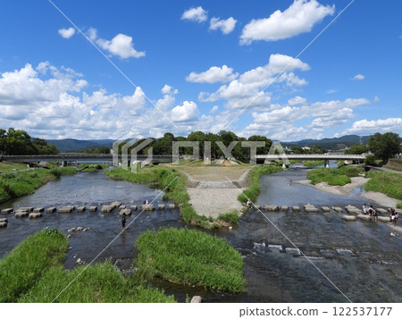 鴨川與高野川的交會處，俗稱鴨川三角洲（2024 年 8 月於京都市鴨大橋拍攝） 122537177