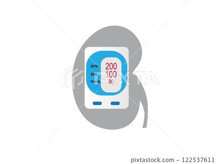 Hypertension and Kidney Disease Concept Illustration 122537611