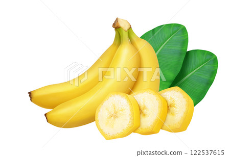 Realistic illustration of banana 122537615