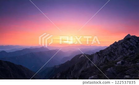 Mountains at sunrise and magic hour 122537835