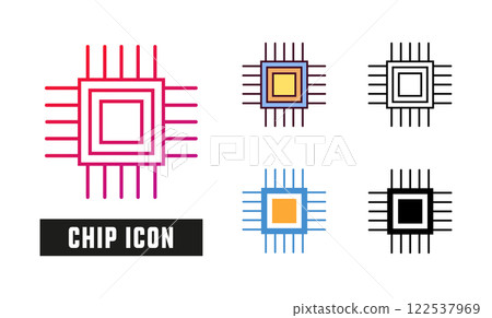 Chip Icon Set Vector Illustration Chip Icon Set Vector Illustration 122537969