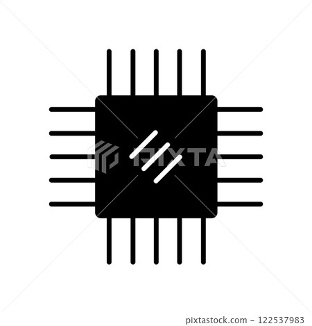 Chip Fill Icon Symbol Vector. Black Glyph Chip Icon Chip Fill Icon Symbol Vector. Black Glyph Chip Icon 122537983