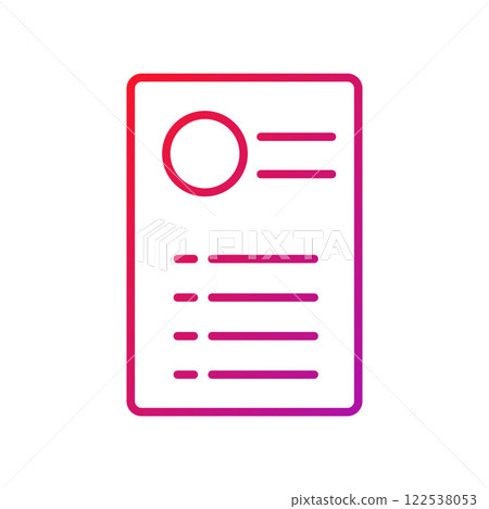 CV Gradient Icon Vector Illustration CV Gradient Icon Vector Illustration 122538053