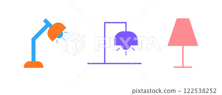 Flat Desk Lamp Icon Symbol Vector Illustration Flat Desk Lamp Icon Symbol Vector Illustration 122538252