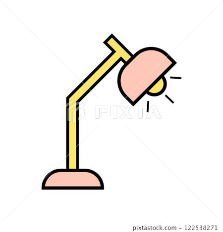 Desk Lamp Icon Vector Illustration. Desk Lamp Lineal Color Icon Desk Lamp Icon Vector Illustration. Desk Lamp Lineal Color Icon 122538271