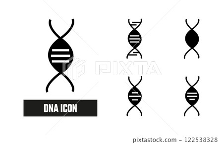 Dna Fill Icon Symbol Vector. Black Glyph Dna Icon 122538328