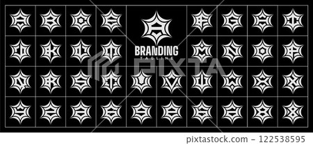 Luxury line sparkle star letter A-Z logo bundle Luxury line sparkle star letter A-Z logo bundle 122538595