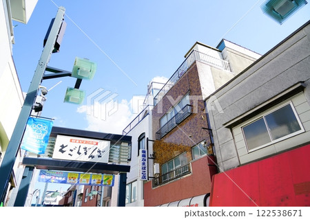 Tokyo's Togoshi Ginza shopping district under the blue sky 122538671