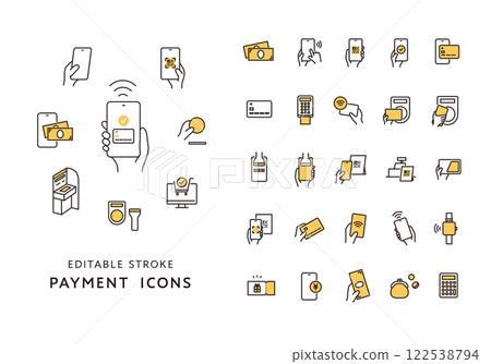 Icon set related to various payment methods (color) 122538794