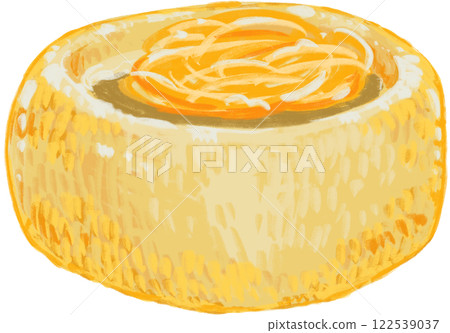 pasta alla routa, cheese wheel pasta hand painting illustration Italian food cheesy melt mix meal pasta alla routa, cheese wheel pasta hand painting illustration Italian food cheesy melt mix meal 122539037