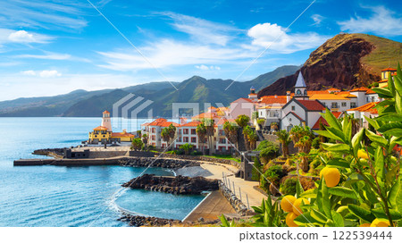 View of the small village of Canical, near Ponta de Sao Lourenco. Madeira Island, Portugal 122539444